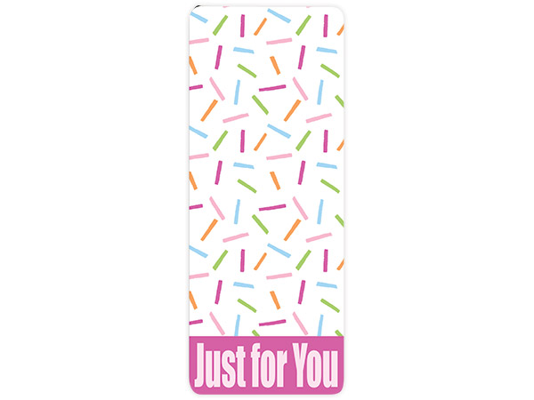 Just for You Colorful Sprinkles Packaging Sticker, 2x5",500 pk