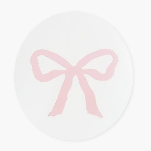 Pink Bow Clear Packaging Sticker 2", 100 Pack