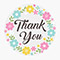 Thank You Floral Clear Packaging Sticker 2", 100 Pack-thumbnail