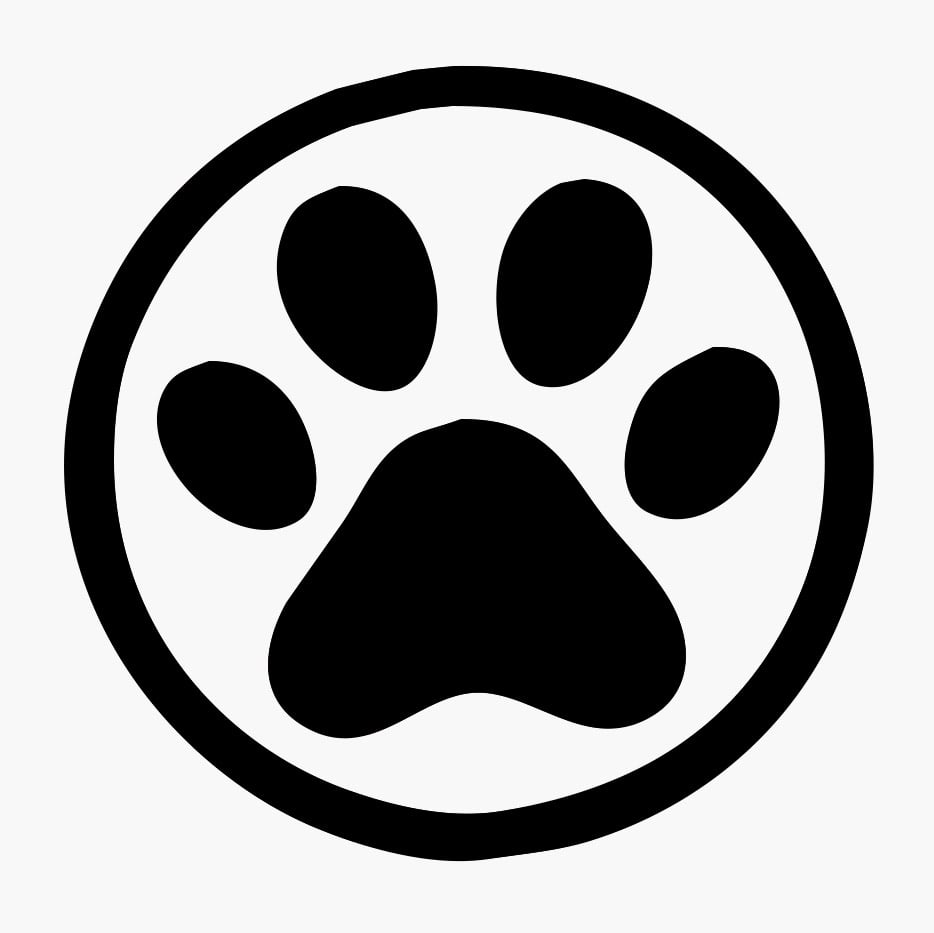 Paw Print Clear Packaging Sticker 2", 100 Pack