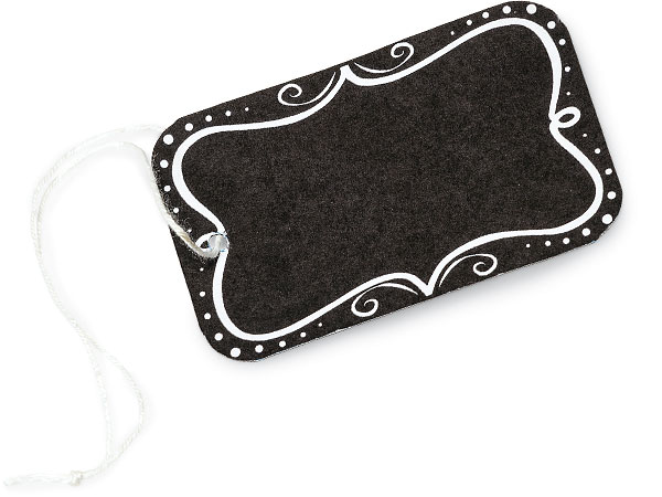 Chalkboard Borders Pre-strung Gift Tag