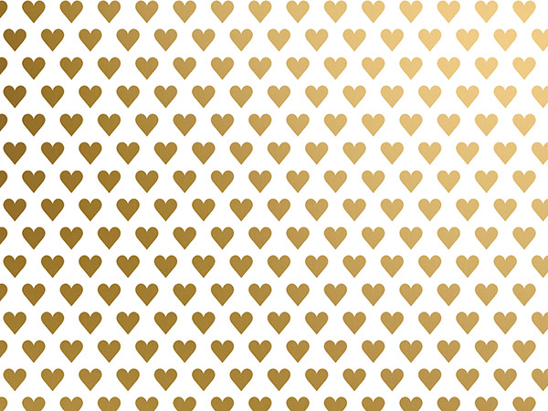 Golden Hearts Tissue Paper, 20x30", Bulk 240 Sheet Pack