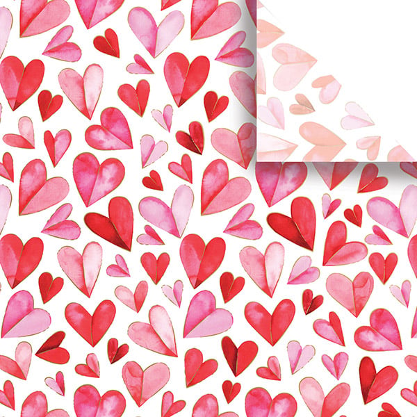 Folded Hearts Tissue Paper, 20x30", Bulk 240 Sheet Pack