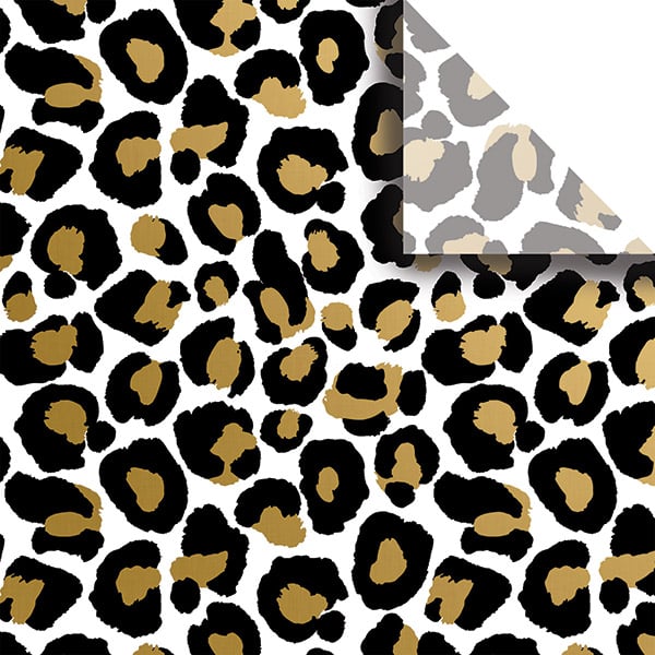 Black Gold Leopard Tissue Paper, 20x30", Bulk 240 Sheet Pack