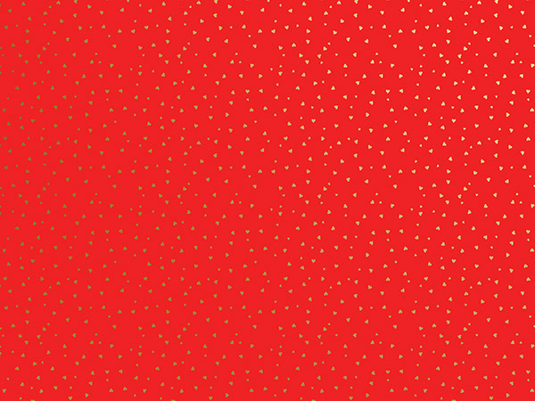 Gold Red Hearts Tissue Paper, 20x30", Bulk 240 Sheet Pack