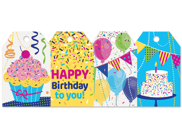 Birthday Gift Tag Assortment 2.25x3.5", 100 Pack