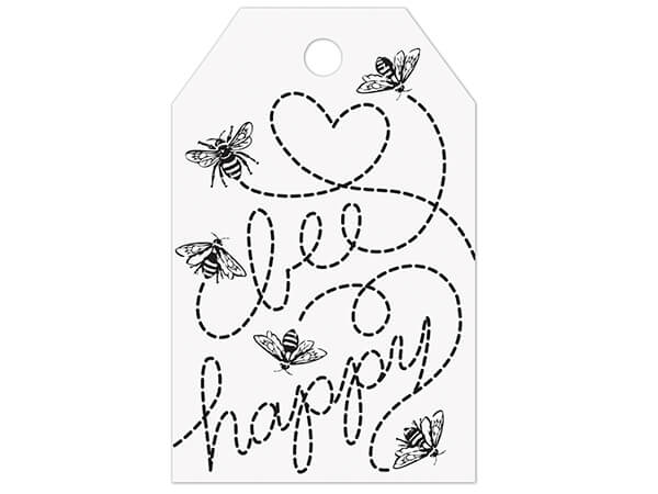 *Bee Happy Gift Tag, Gloss 2.25x3.5", 50 Pack