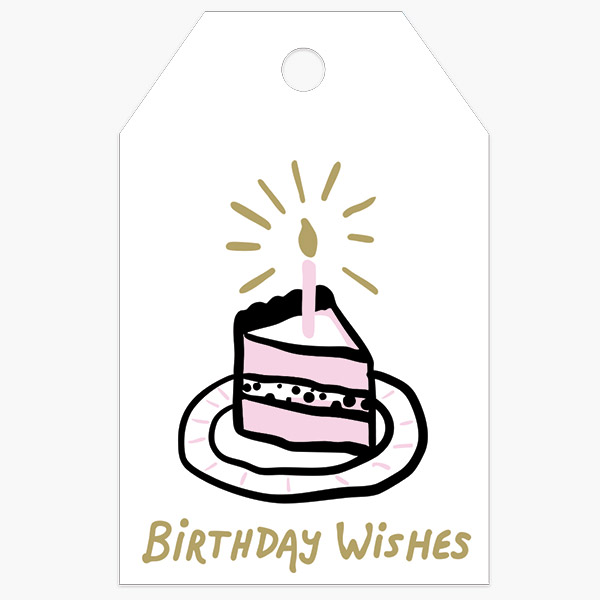 Birthday Icon Gloss Gift Tag, 2.25x3.5", 50 Pack