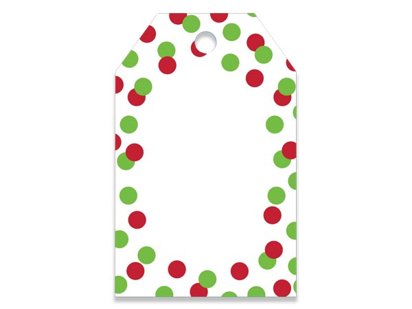 Christmas Dots Gloss Gift Tag 2.25x3.5", 50 Pack