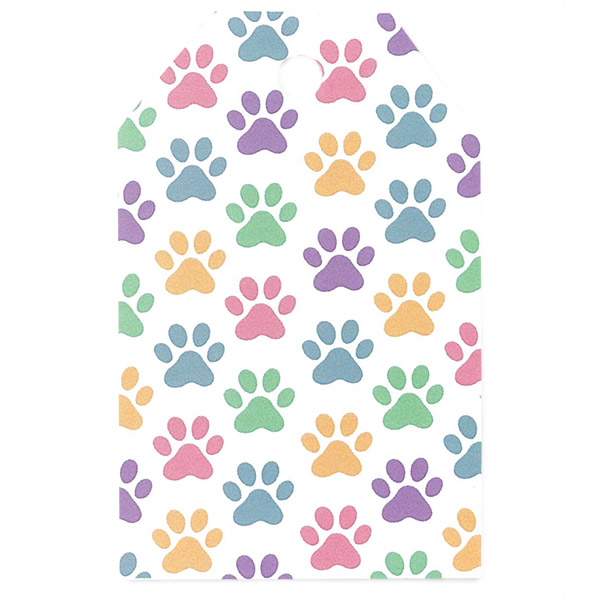 Colored Paws Gloss Gift Tag, 2.25x3.5", 50 Pack