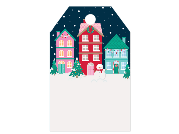 Christmas Village Gloss Gift Tag, 2.25x3.5", 50 Pack
