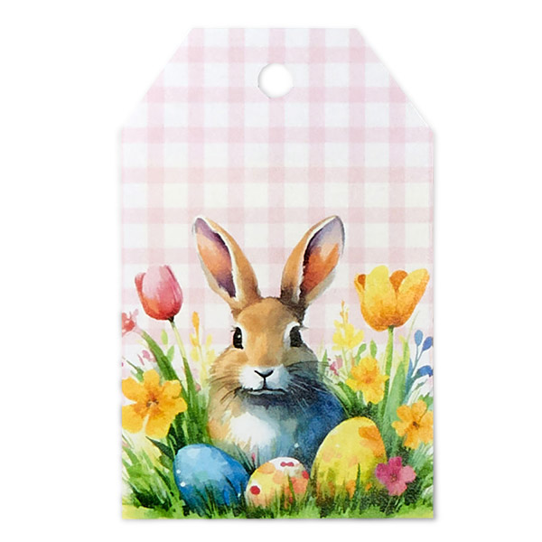 Easter Plaid Gloss Gift Tag, 2.25x3.5", 50 Pack