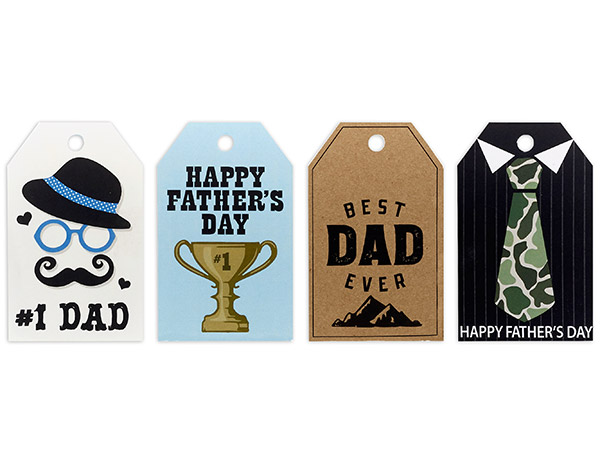 Father's Day Gloss Tag Assortment, 2.25x3.5", 100 pack