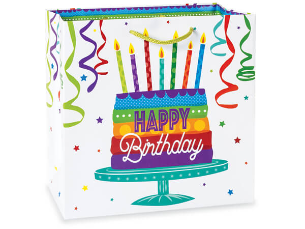 Happy Birthday Gloss Gift Bags, Filly 12x5x12", 10 Pack