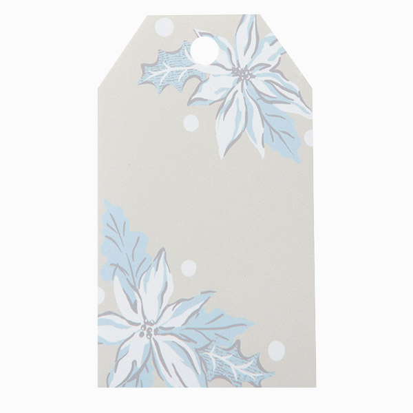 Frosted Poinsettia Gloss Gift Tag, 2.25x3.5", 50 Pack
