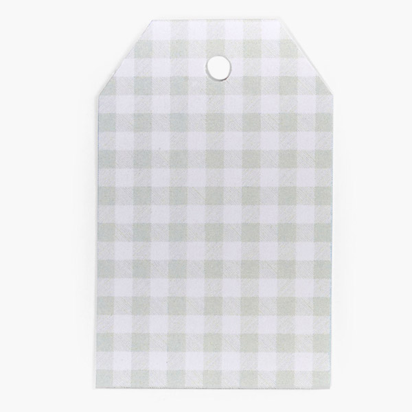 Gingham Sage Matte Gift Tag, 2.25x3.5", 50 Pack