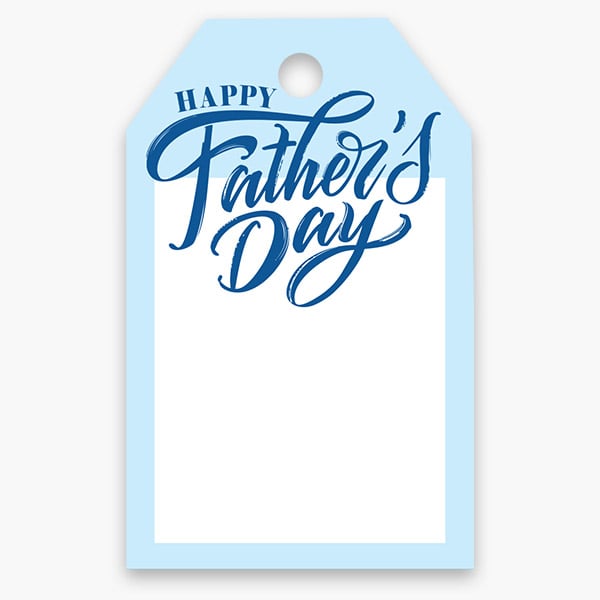 Father's Day Blue Gloss Gift Tag, 2.25x3.5", 50 Pack