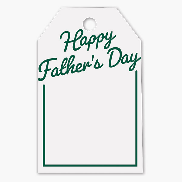 Father's Day Green Gloss Gift Tag, 2.25x3.5", 50 Pack