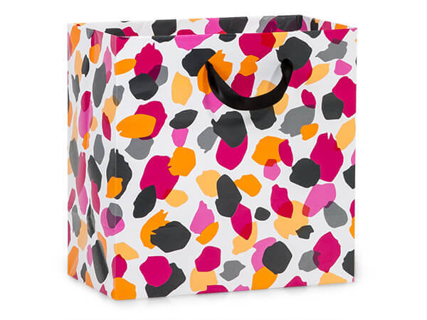 Jungle Spots Gift Bag, Jewel 6.5x3.5x6.5", 10 Pack