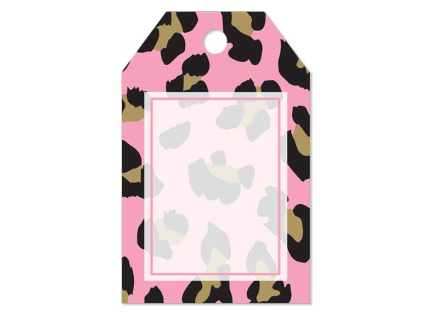 Lipstick Leopard Gloss Gift Tag 2.25X3.5", 50 Pack