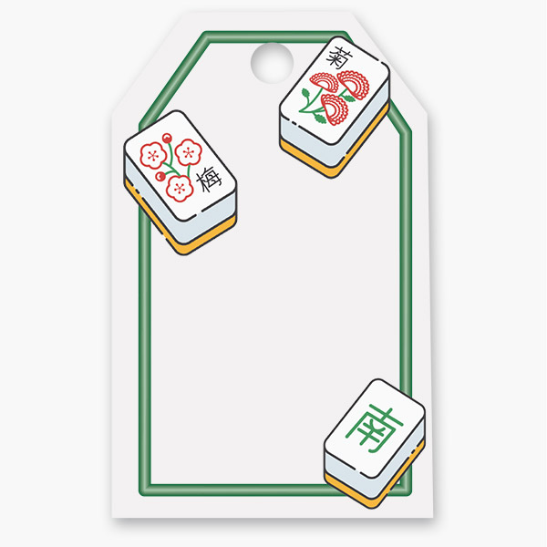 Mahjong Tiles Gloss Gift Tag, 2.25x3.5", 50 Pack