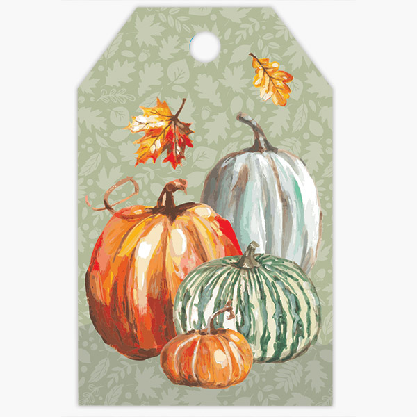 Painted Pumpkin Gloss Gift Tag, 2.25x3.5", 50 Pack