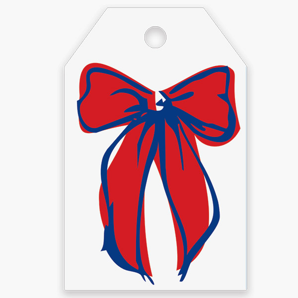Red Bow Gloss Gift Tag, 2.25x3.5", 50 Pack