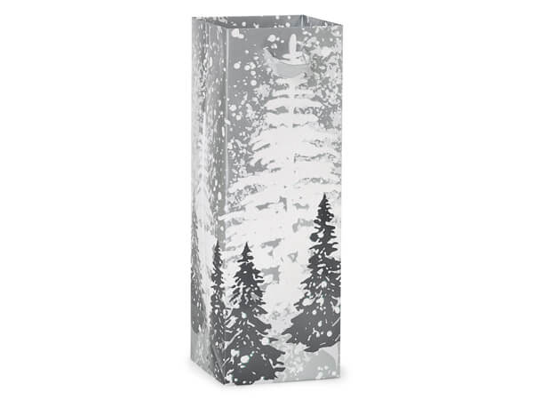*Frosted Forest Gloss Gift Bags, Wine 4.5x4.5x13", 10 Pack