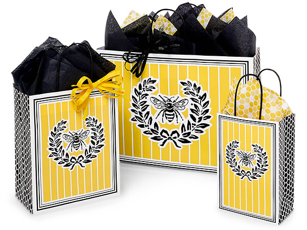 *Queen Bee Paper Gift Bag Assortment, 125 Pack