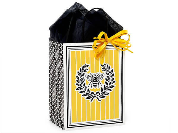 Queen Bee Paper Shopping Bag Cub 8x4.75x10", 250 Pack