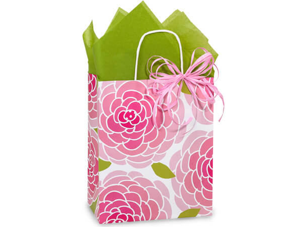 pink and green gift bags