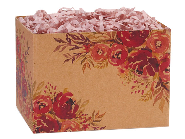 Romantic Blooms Basket Boxes, Large 10.25x6x7.5", 6 Pack