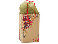 Timeless Floral Black Gift Bag, Vogue 16x6x12, 25 Pack