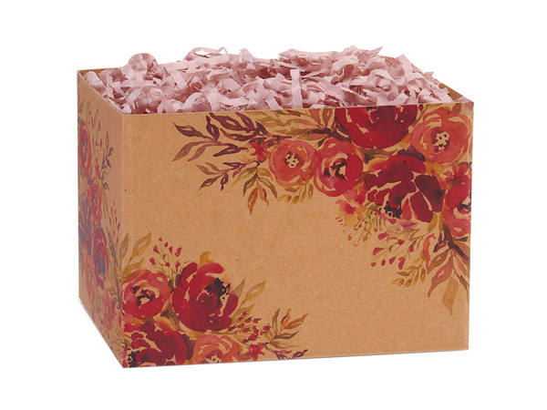 Romantic Blooms Basket Boxes, Small 6.75x4x5", 6 Pack