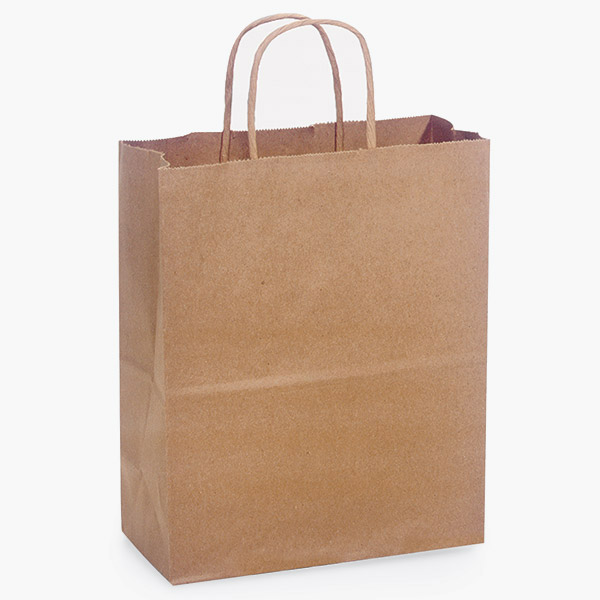 100% Recycled Kraft Paper Bags, Cub 8x4.75x10.25", 100 Pack