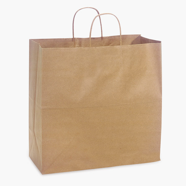 100% Recycled Kraft Paper Bags, Filly 13x7x13", 100 Pack