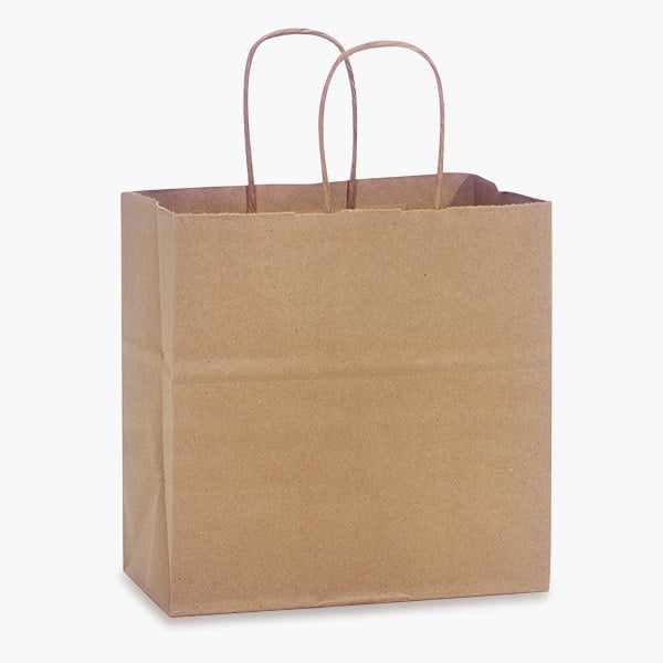 100% Recycled Kraft Paper Bags, Junior 8x5x8", 100 Pack