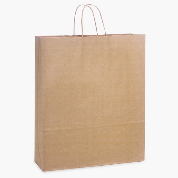 100% Recycled Kraft Paper Bags, Queen 16x6x19", 100 Pack