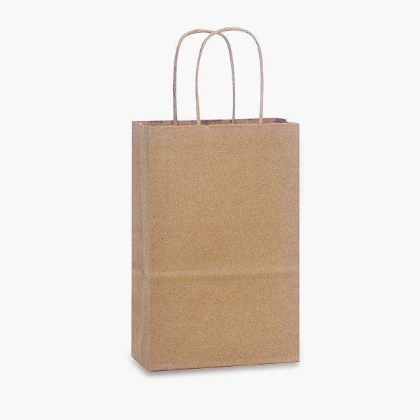 100% Recycled Kraft Paper Bags, Rose 5.5x3.25x8.375", 100 Pack