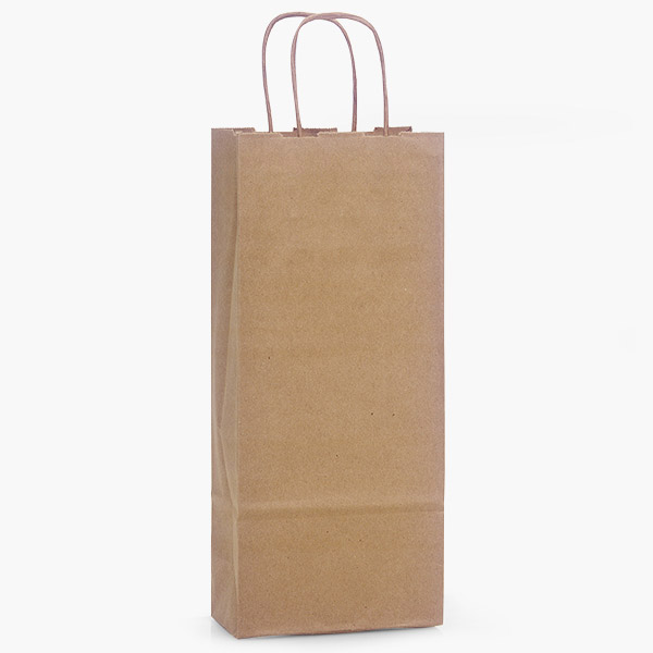 100% Recycled Kraft Paper Bags, Wine 5.5x3.25x13", 100 Pack