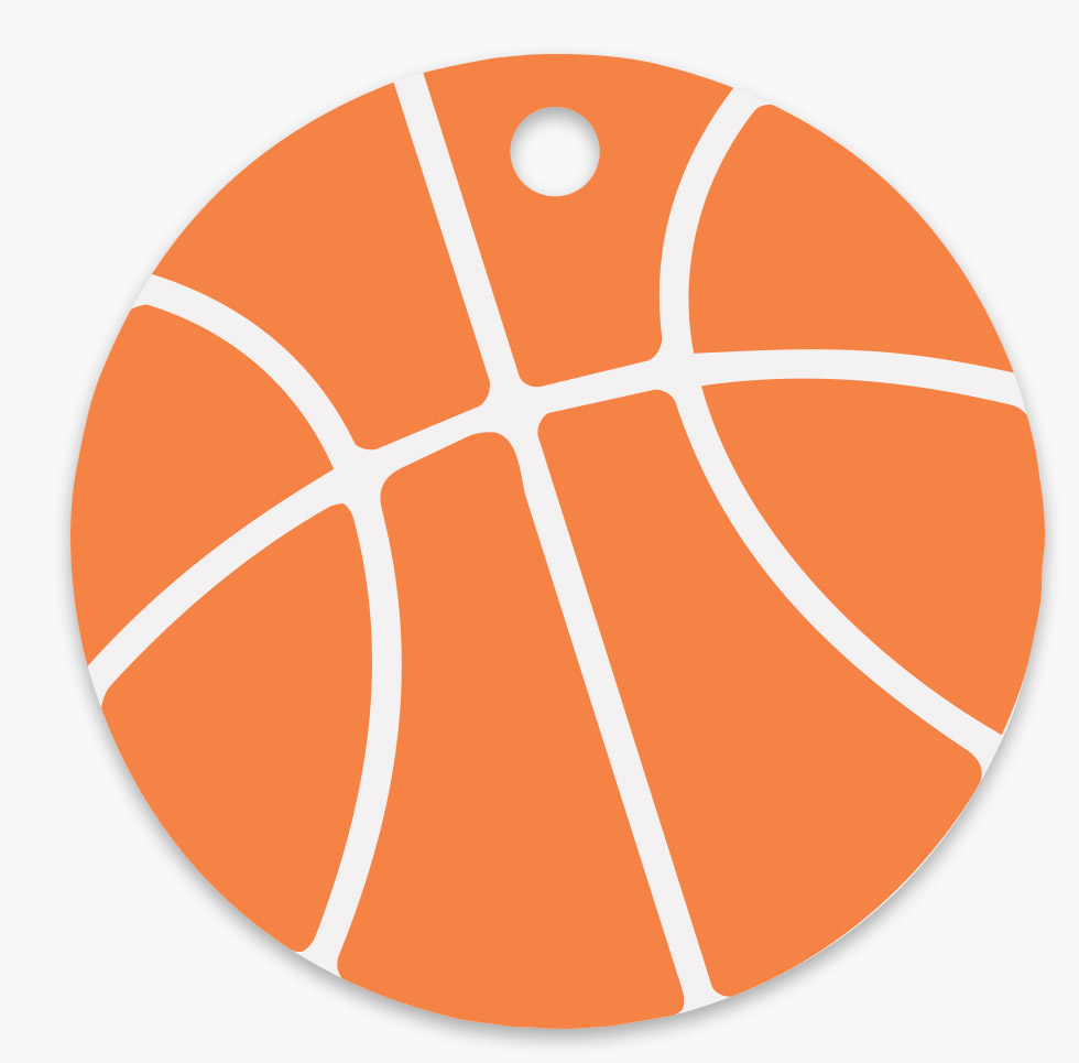 Basketball Round Gloss Gift Tag, 3" Circle, 50 Pack