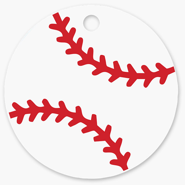 Baseball Round Gloss Gift Tag, 3" Circle, 50 Pack