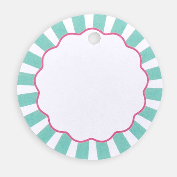 Cabana Stripe Round Gift Tag, 3" Circle, 50 Pack