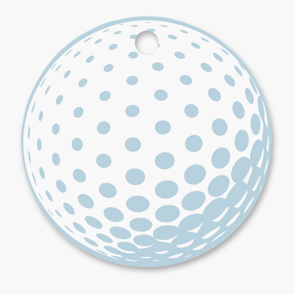 Golf Ball Round Gloss Gift Tag, 3" Circle, 50 Pack