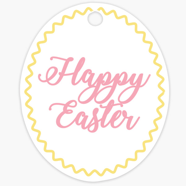 Easter Oval Gloss Gift Tag, 2.5" x 3" Oval, 50 Pack