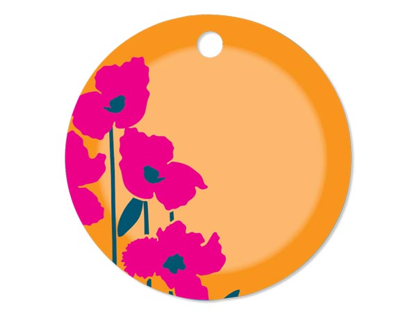 Round Poppies Gift Tags