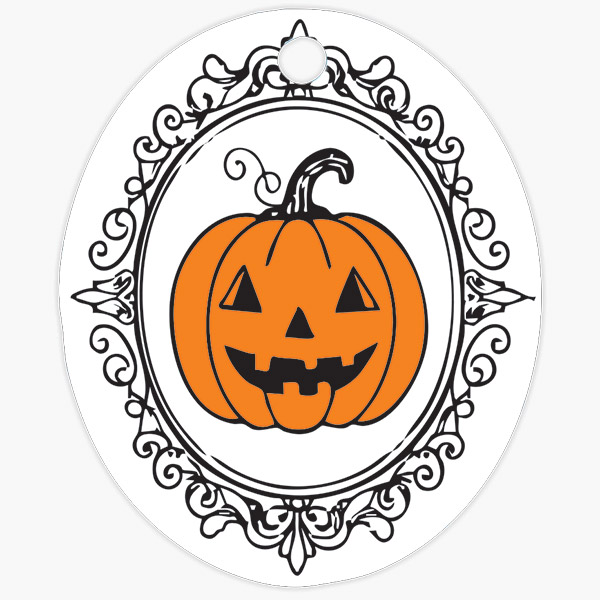Spooky Frames Round Gloss Gift Tag, 2.5" x 3" Oval, 50 Pack