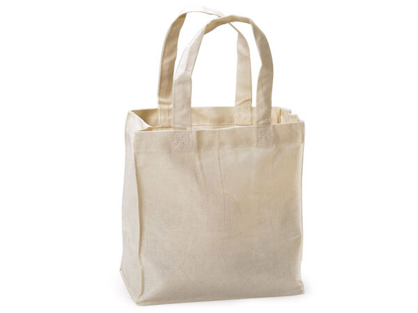 Canvas Reusable Shopping Bag Totes, Medium 8x5x8", 10 Pack
