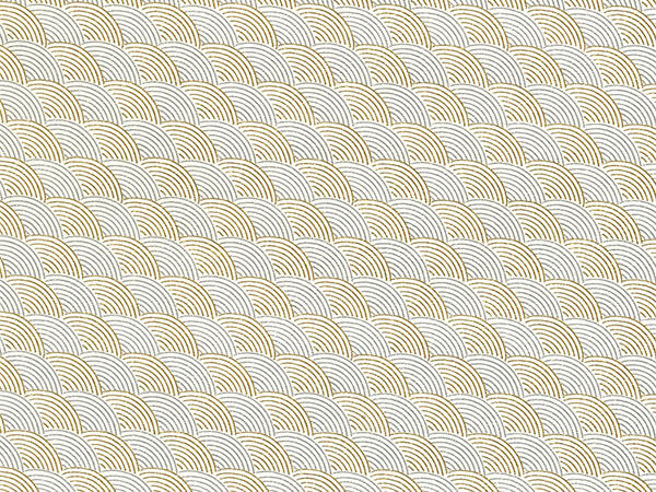 Gold and Silver Shells Gift Wrap 30" x 417', Half Ream Roll