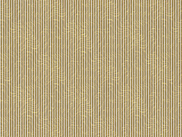 Gold and White Stripes Gift Wrap 30" x 417', Half Ream Roll